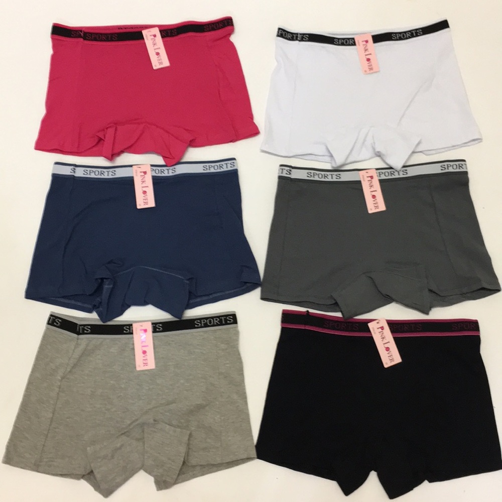 NWT Set Of 6 Sports Cotton Boy Shorts Panty M-XL